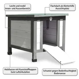 MuCoLa Katzenhaus Weiß/grau Katzenhütte Outdoor Katzenhöhle Wurfkiste Holz Katzen Haus