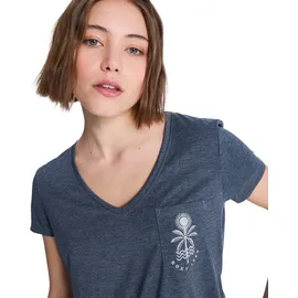 Roxy Laguna Green", V Neck - T-Shirt Gr. XS, blau/grau