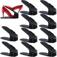 SaiXuan 10 Stück Schuhständer, verstellbar, Organizer, platzsparend, Schwarz