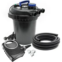 Wiltec SunSun CPF-180 SET bis 6000l 11W UVC NEO8000 Pumpe Schlauch Teichfilterset