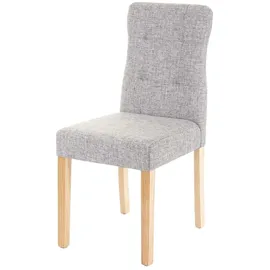 Mendler 2er-Set Esszimmerstuhl HWC-E58, Stuhl Essstühle ~ Stoff/Textil grau, helle Beine
