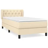 vidaXL Boxspringbett mit Matratze Creme 80x200 cm Stoff