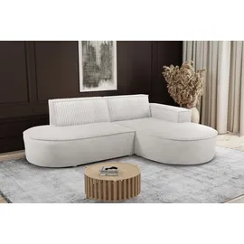 Kaiser Modernes L-förmiges Designer-Ecksofa Modena Soft Ecru Rechts