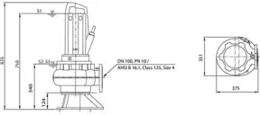 Wilo Abwassertauchmotorpumpe Rexa PRO-C10- 512A/40M011X523/O, 1,1 kW, 230 V, DN100