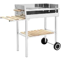 VidaXL XXL Holzkohlegrill Grillwagen mit 2 Regalen Edelstahl