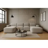 kaiser möbel Ecksofa Cursal Round U-Form – großes modulares Sofa mit sanften Rundungen, Einzelsofa beige