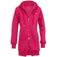 Winshape Lange, kuschelige Hoodie-Jacke J006 mit 2-Wege-Zipper Kapuzenpullover, Deep-Pink,