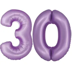 XL Folienballon lavendel Zahl 30