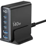 TECH-PROTECT Gan Charger (140 W), USB Ladegerät, Schwarz