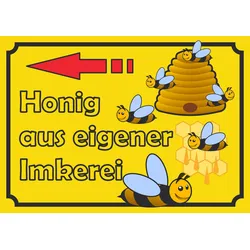 Verkaufsschild Schild Honig links A2 (420x594mm)