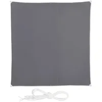Relaxdays Sonnensegel, Grau, Textil, Metall, 400x400 cm Sonnen- ,