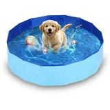 Taechalingo Hundepool Klein,50x8cm Hundepool Faltbar,Planschbecken Hund,Katzenpool,Robustes Planschbecken Pool,Swimmingpool Hundebadewanne Faltbarer für Hunde und Katzen