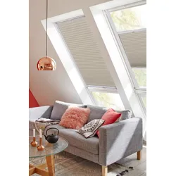 Dachfensterplissee SUNLINES "StartUp Style Honeycomb TL", beige (sand, weiß), B:117,4cm H:73,9cm, Obermaterial: 100% Polyester, Plissees, mit Führungsschienen