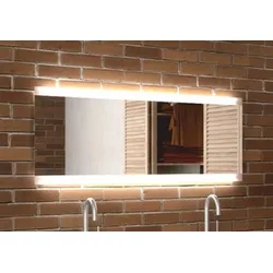 Casa Padrino Luxus Badezimmer Spiegel 120 x 4 x H. 50 cm - Wandspiegel mit LED Hintergrundbeleuchtung - Badezimmer Möbel - Badezimmer Accessoires - Luxus Möbel