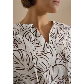 Cecil Druckbluse Blätterprint Weiß 40
