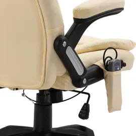 vidaXL Massage-Bürostuhl Kunstleder creme