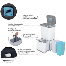 Svita Sensor-Mülleimer 60 l Schwarz