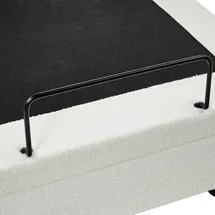 Beliani Verstellbares Bett ohne Kopfteil Bouclé DUKE 90 x 200 cm Cremeweiß