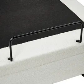 Beliani Verstellbares Bett ohne Kopfteil Bouclé DUKE 90 x 200 cm Cremeweiß