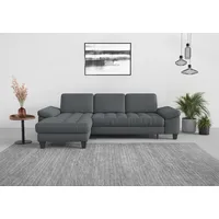 sit&more Ecksofa SIT & MORE "Westham L-Form", grau, B:275cm H:88cm T:172cm, 100% Polyester, Sofas, Ecksofa, Recamiere, mit oder ohne Bettfunktion, Bettkasten, Füße wengefarben