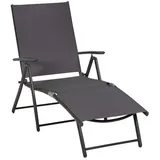 Merxx Gartenliege Deckchair 154 x 67 x 140 cm Grau