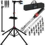 monzana MONZANA® Fahrradmontageständer 30 kg mit Drehmomentschlüssel 1/4 Zoll Set