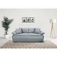 Schlafsofa INOSIGN "Romeo" Sofas Gr. B/H/T: 224cm x 48cm x 104cm, Samt, grau (anthrazit) mit Boxspringaufbau, Bettfunktion & Bettkasten, Dauerschlafsofa