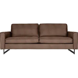 Home Affaire 3-Sitzer HOME AFFAIRE "Pinto, 206 cm, Cord, Chenille, Lederoptik", braun, B:206cm H:85cm T:97cm, Kunstleder (65% Polyester, 35% Lederfasern);Cord (92% Polyester, 8% Polyamide), Sofas, mit Keder, schwarze Metallfüße, Wellenunterfederung