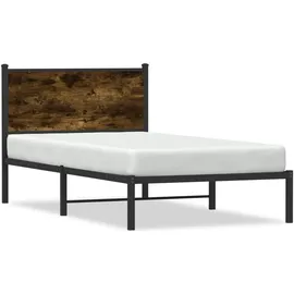 vidaXL Metallbett ohne Matratze Räuchereiche 140x200 cm