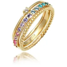 Elli Ring 925 Sterling Silber in Gold | Gr.: 54