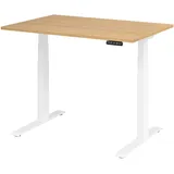 HAMMERBACHER XDKB12 elektrisch höhenverstellbarer Schreibtisch eiche rechteckig, C-Fuß-Gestell weiß 120,0 x 80,0 cm