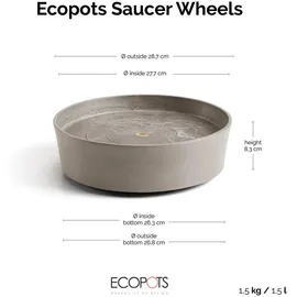 Ecopots Untersetzer Amsterdam Rollen Taupe 28,7 cm x 8,3 cm