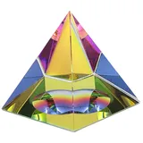 BTSKY Kristall-Pyramide, schillernd, mit Geschenk-Box, in Regenbogenfarben, Dekoration fürs Büro zu Hause, 2.4inch