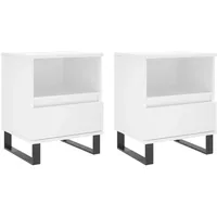 VidaXL Nachttische 2 Stk Weiß 40x35x50 cm Holzwerkstoff Modell
