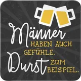 Sheepworld - 46755 - Untersetzer, C19, Männer haben auch Gefühle. Durst zum Beispiel., Kork, 9,5cm x 9,5cm