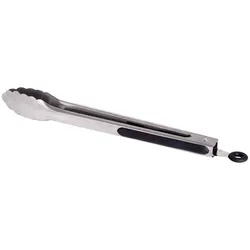 Grillzange - L: 31cm - rostfreier Edelstahl - gummierter Griff - Hängeöse - Verr...