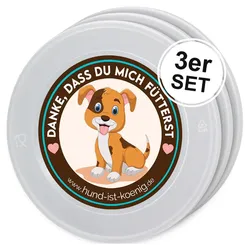HUND IST KÖNIG Dosendeckel für Tierfutter - 800 g Dosen 3 St