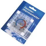 Global Partner Raumthermometer Fensterthermometer, Stück 1-tlg., Fenterthermometer, Außenthermometer Temperaturanzeiger Wetteranzeiger Temperaturmesser weiß
