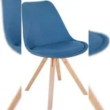 CLP Stuhl Sofia Stoff blau/natura (eckig)