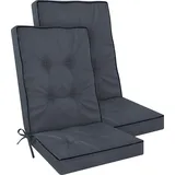Hochlehner Auflagen Set 2er, 4er oder 6er – Gartenstuhlauflagen mit dickem Schaumstoffkern für hohen Sitzkomfort – Polster für Garten- und Terrassenstühle – made in Poland Dunkelgrau 120 x 50 x 8 cm