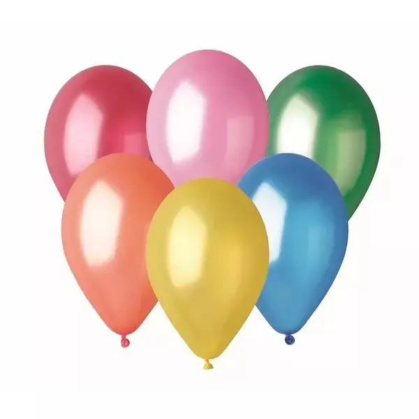 Set aus 10 bunten Luftballons in Metallic-Tönen - 25 cm