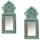 Marrakesch Orient & Mediterran Interior 2er Set Wandspiegel Mukana Türkis H 22cm × B 10cm × T 3cm - Boho