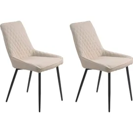 Möbilia Esszimmerstuhl WAVRE Stoff beige 2er Set