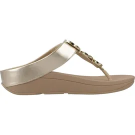FitFlop Halo Bead-Circle Metallic Toe-Post Sandals Metallic Light Beige, 40 EU