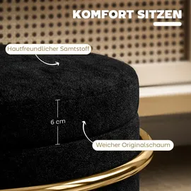 Homcom Sitzhocker mit Stauraum, Kleiner Hocker mit Deckel für Wohnzimmer Schlafzimmer, 42 x 42 x 39 cm, Schwarz