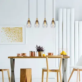 GLOBO Rauchglas 4-flg. 90 cm oval schwarz