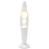 Licht-Erlebnisse Lavalampe TIMMY, Retro Lampe Weiß 36 cm klein Stimmungslicht Tischlampe Tischleuchte weiß