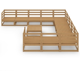 vidaXL 12-tlg. Garten-Lounge-Set Massivholz Kiefer - Braun
