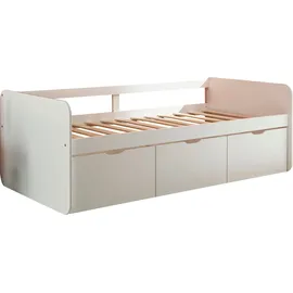 Begabino Stauraumbett Eino 90 x 200 cm Holz lackiert weiß