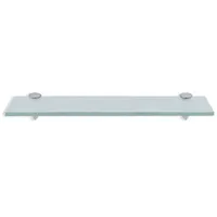 Glasregal Wandregal 60 x 10 x 0,8 cm, Milchglas Glasboden mit Halterungen, Badregal Ablage Hängeregal für Bad, Küche & Wohnzimmer